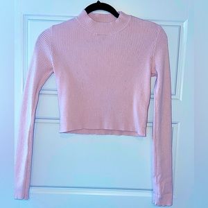 VINTAGE Brandy Melville John Galt Brett Mock Neck Cropped Sweater